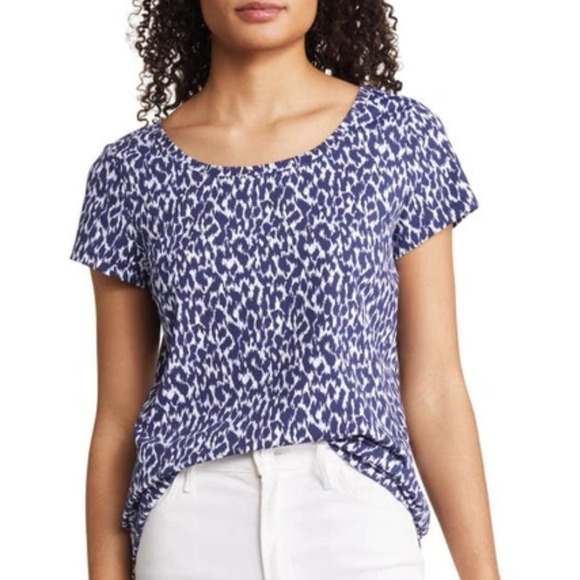 Tommy Bahama Aubrey Chic Cheetah Island zone Top Blue Summer UPF 30 Size M - Picture 1 of 14